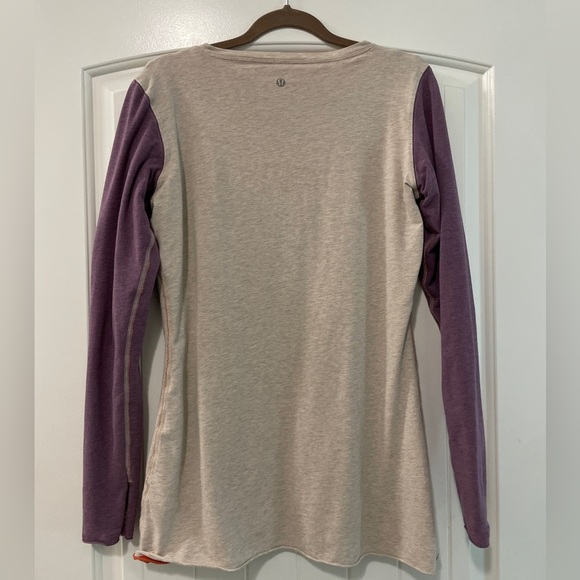 Lululemon Every Yogi Reversible Long Sleeve Top – Beige/Purple & Orange - Picture 8 of 10